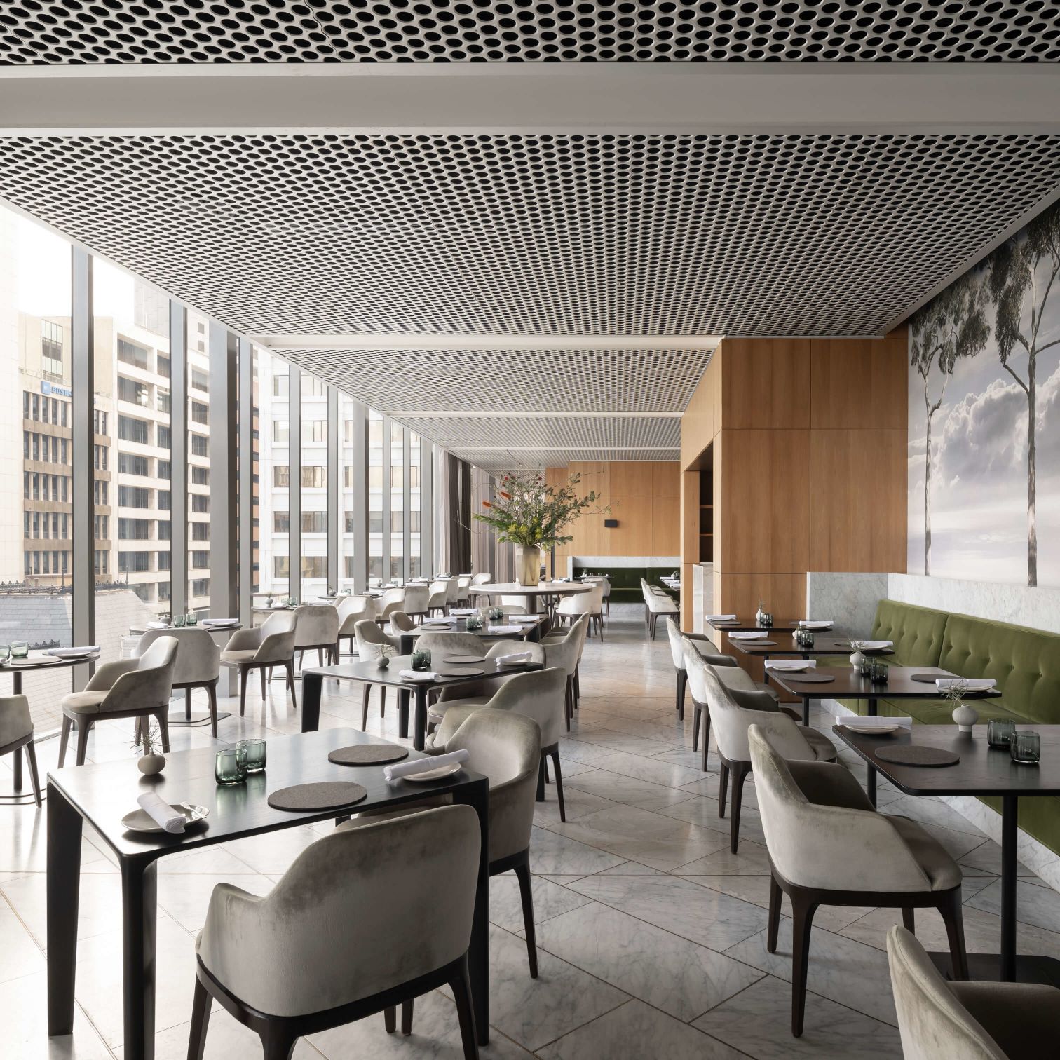 A Room With Tables And Chairs