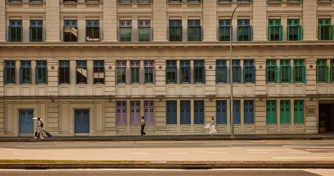 A Building With Many Windows
