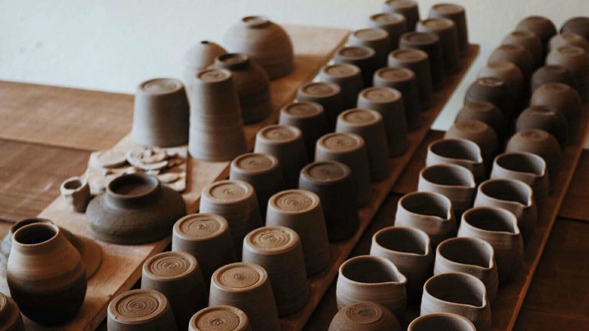 A Group Of Wooden Barrels