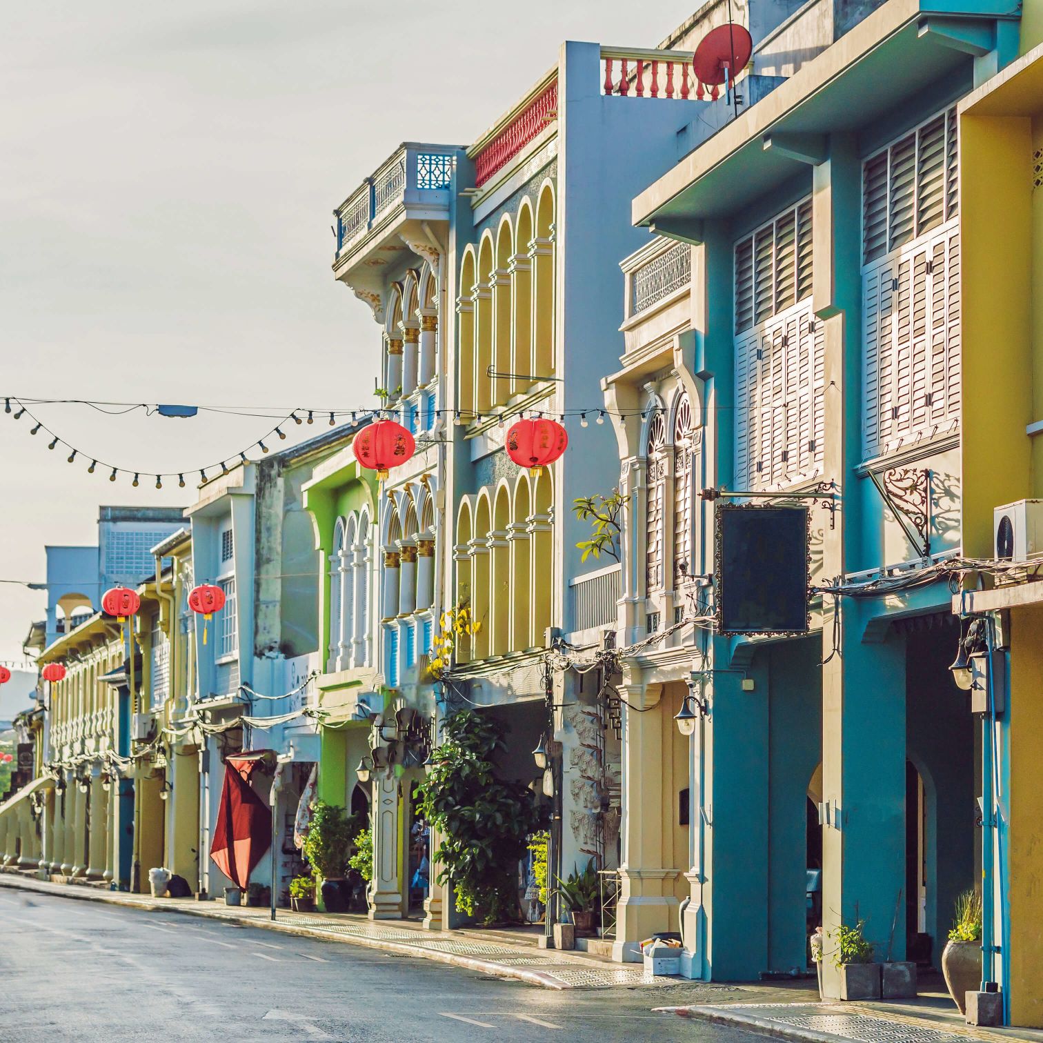 A Row Of Colorful Buildings