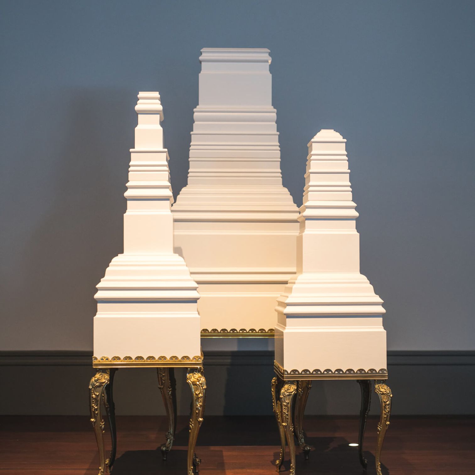 A Group Of White Cylindrical Objects