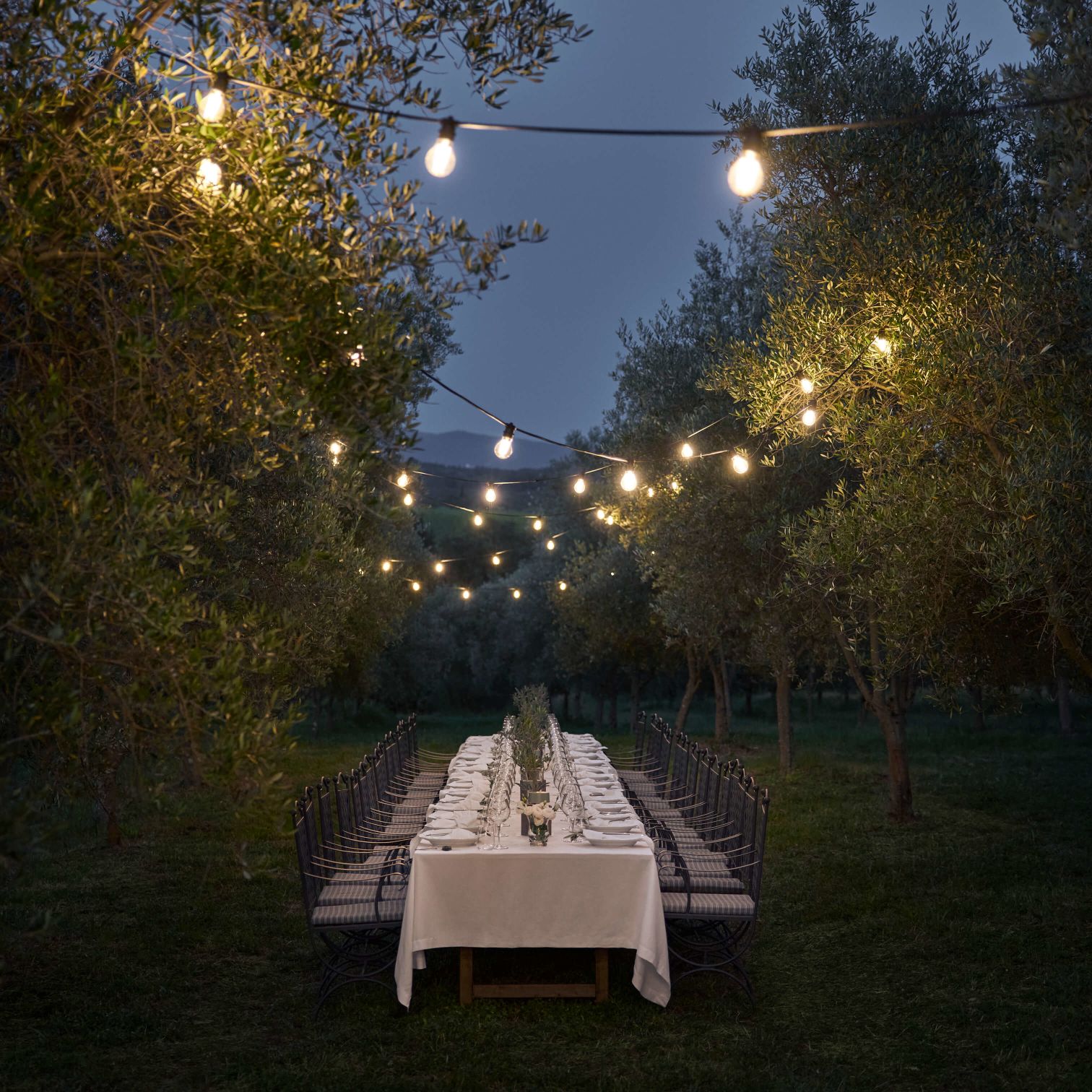 A Table And Chairs In A Park
