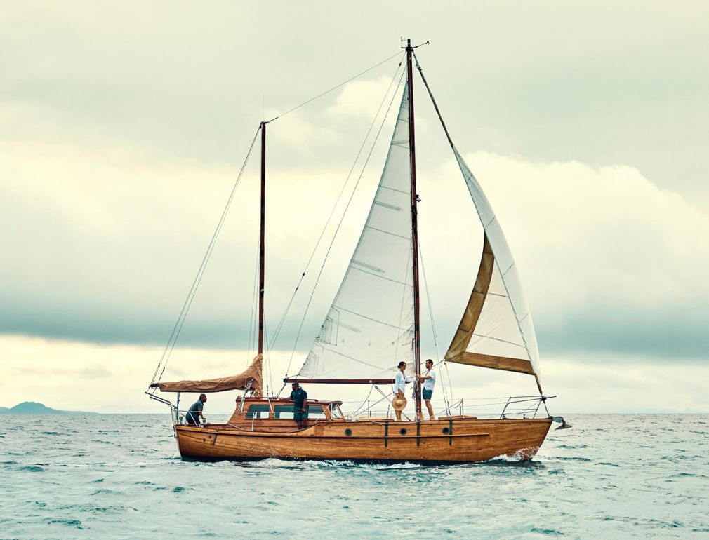 A Boat Sailing On The Water