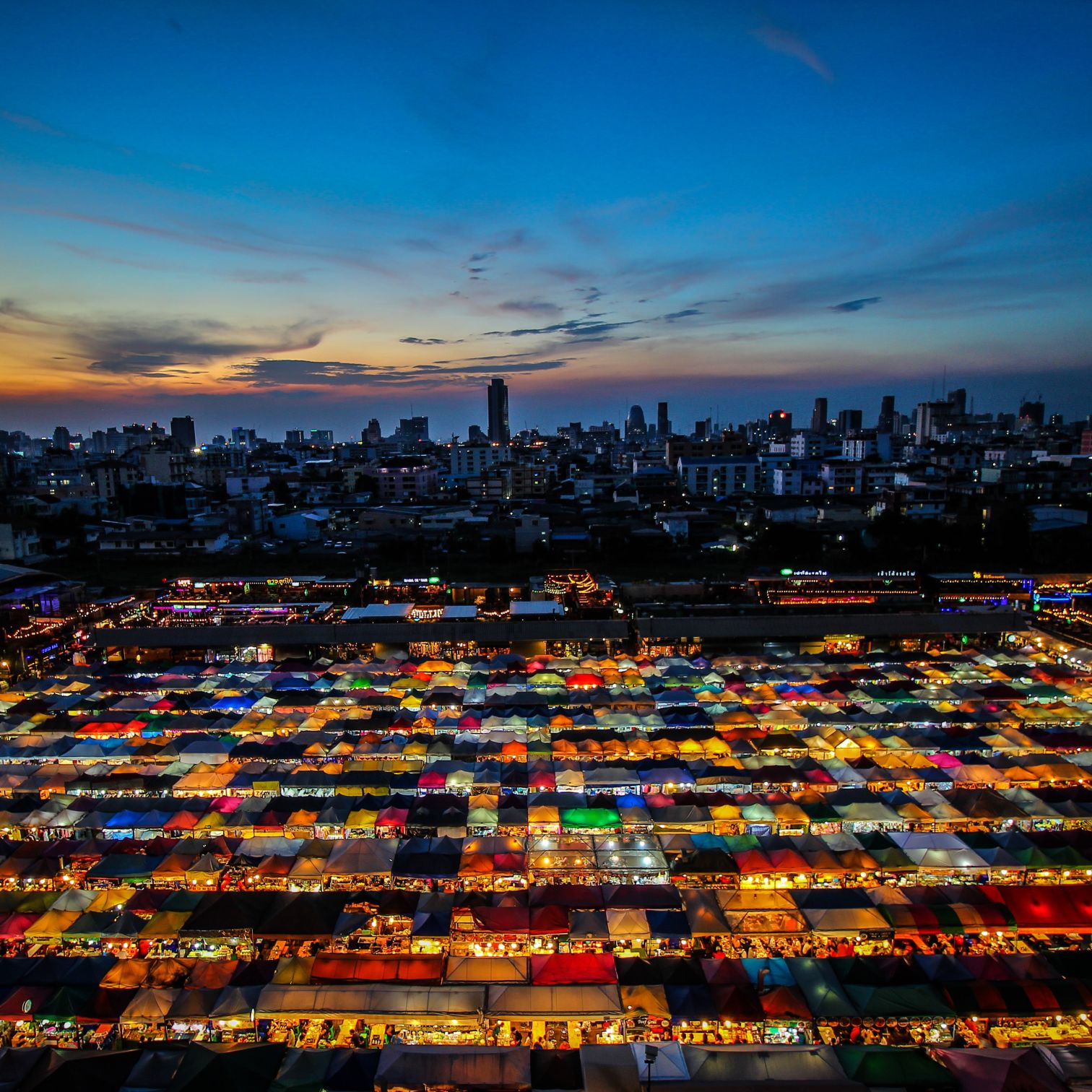 A Cityscape At Sunset