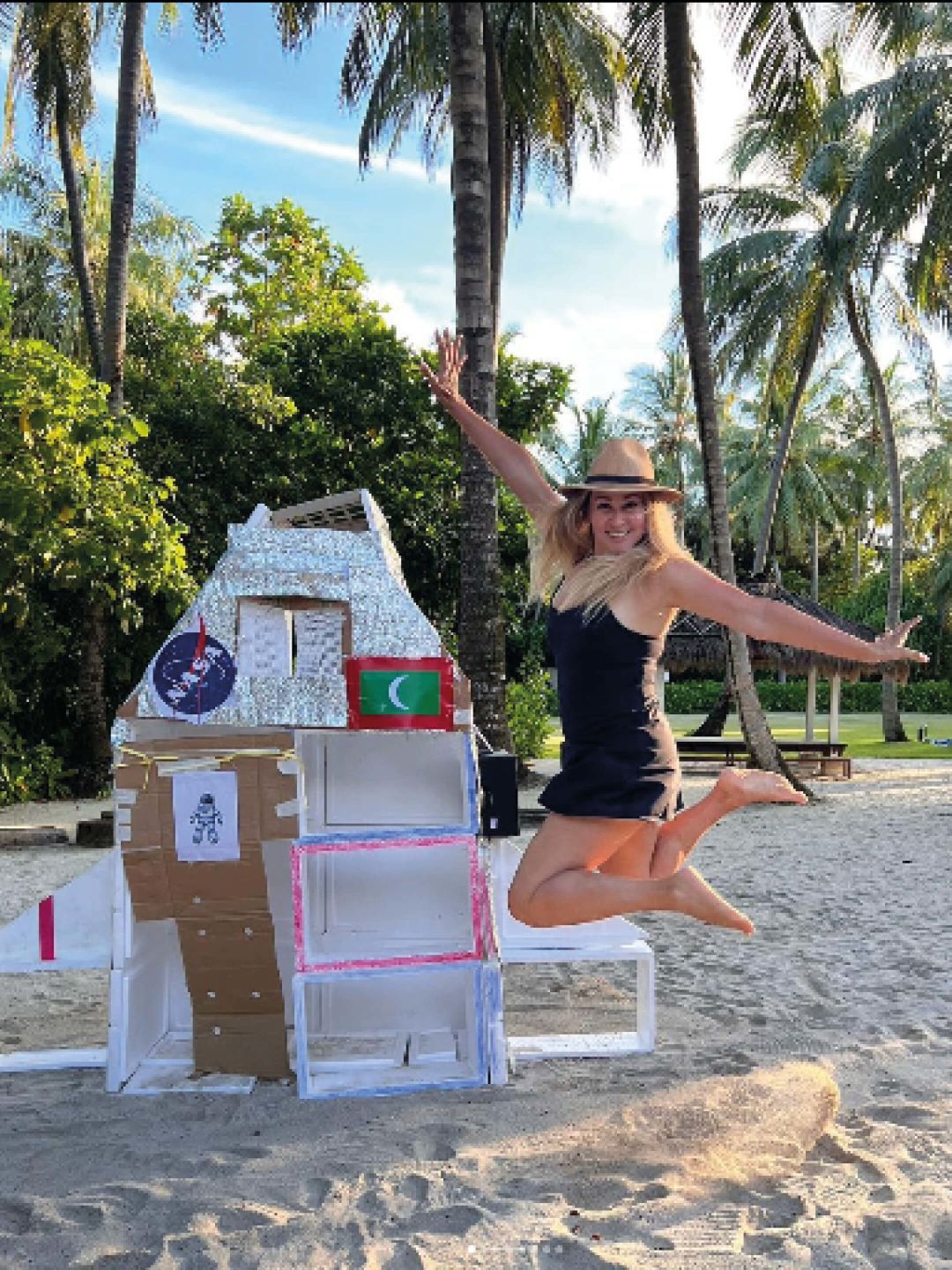 A Person Jumping Over A Small Structure