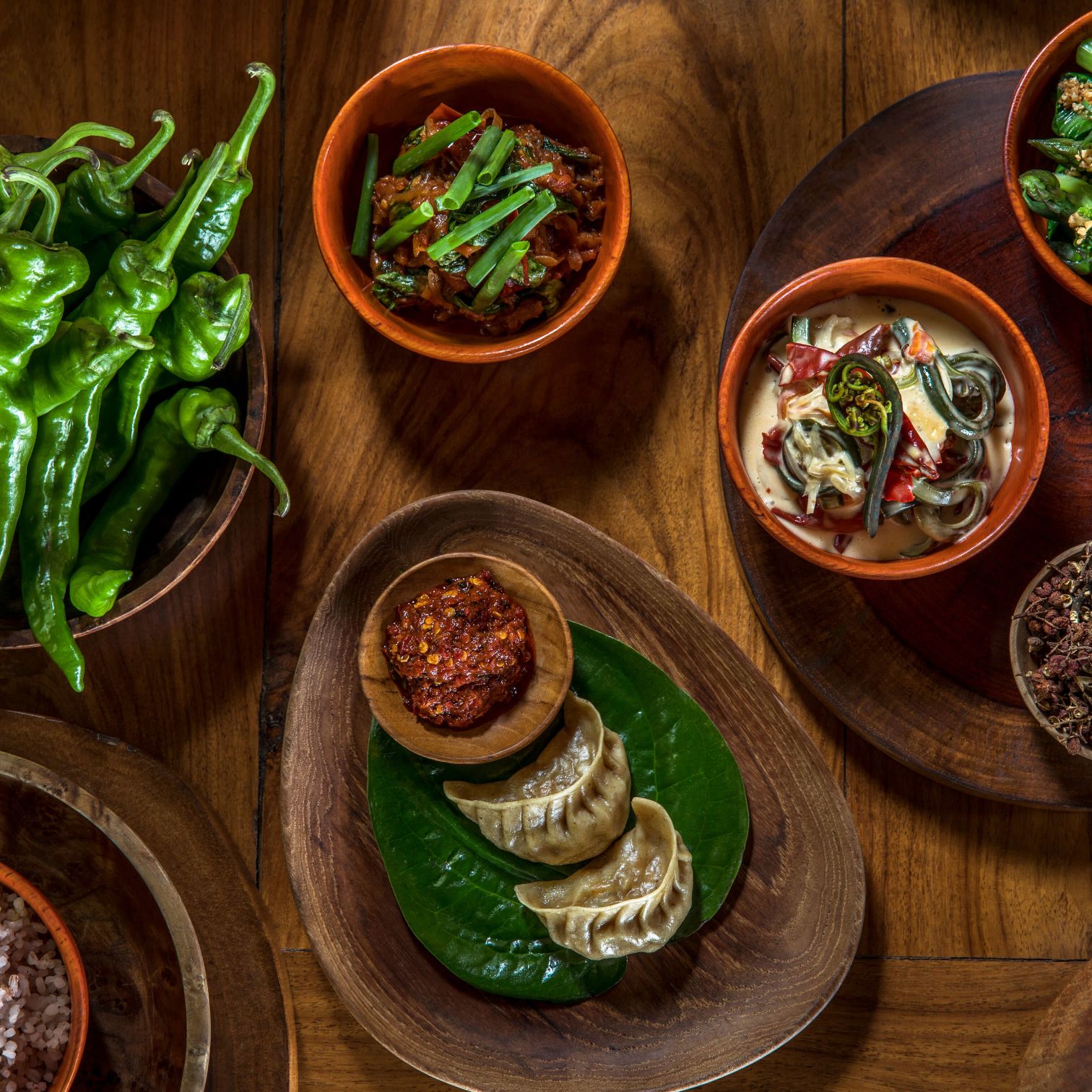 A Group Of Bowls With Food In Them