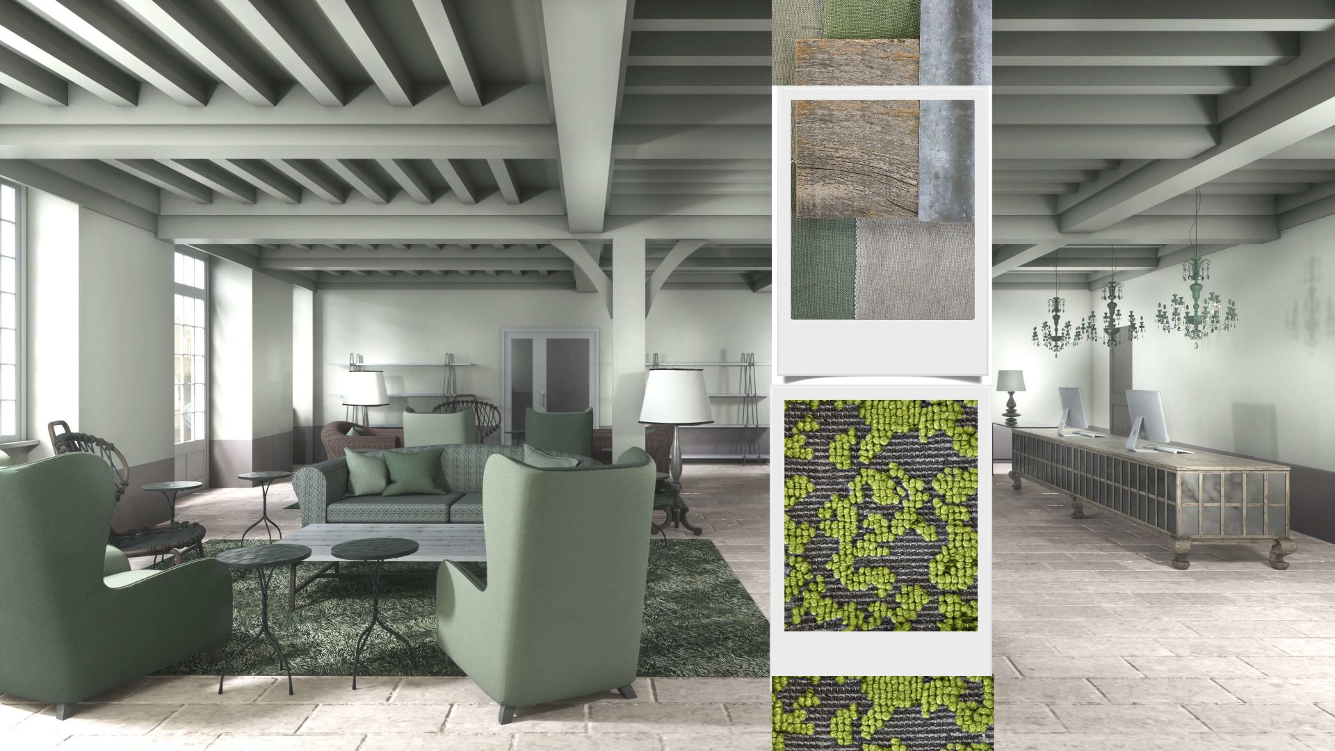 A Room With A Couch And A Table