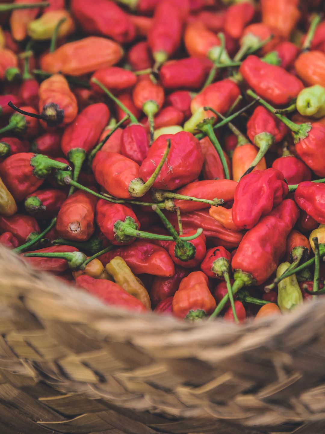 A Pile Of Red Peppers