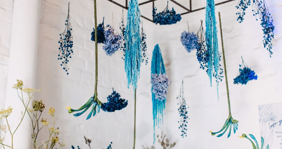 A Group Of Blue Flowers