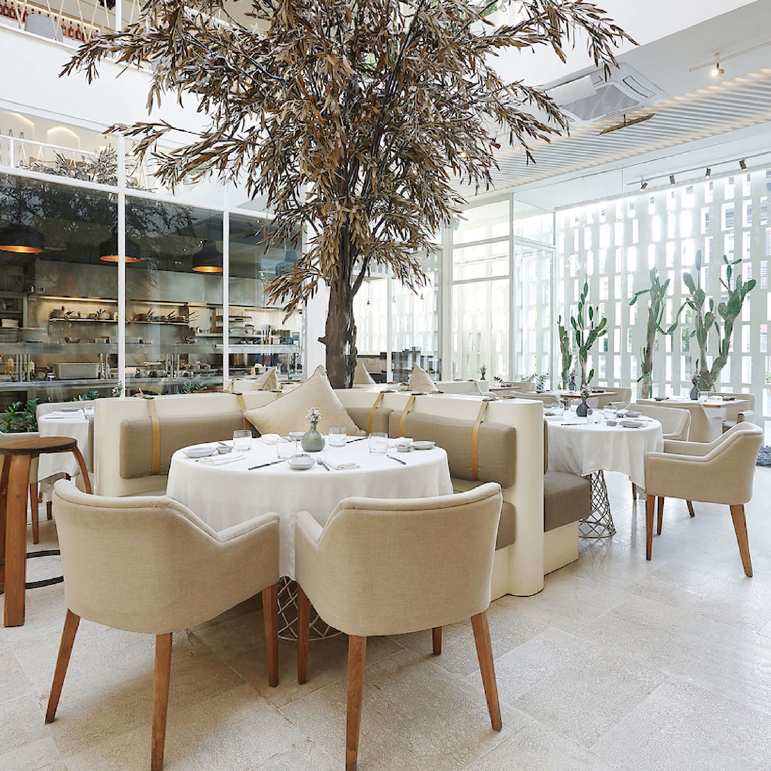 A Room With Tables And Chairs