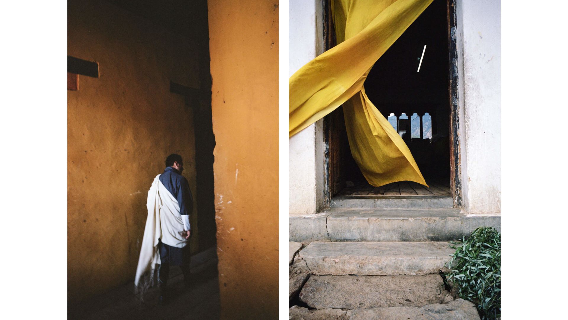 A Man Walking Down A Narrow Alley