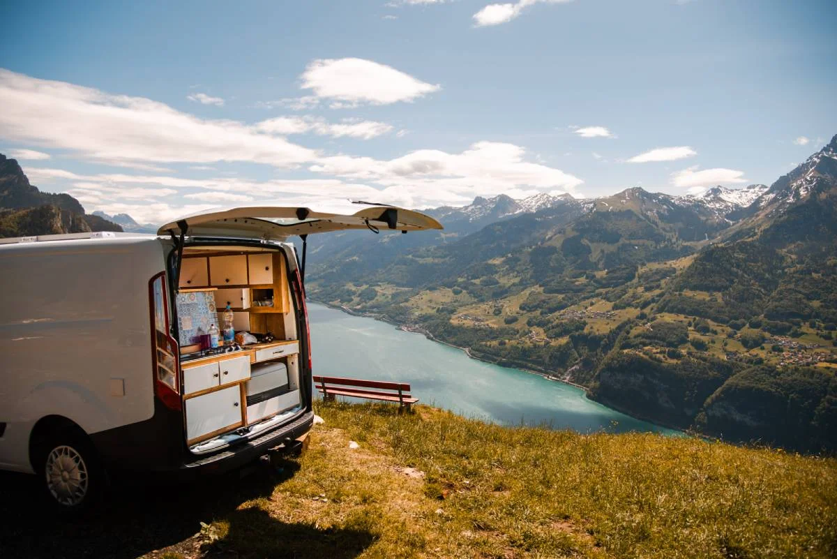 Travelling by a van in the mountains © shutterstock