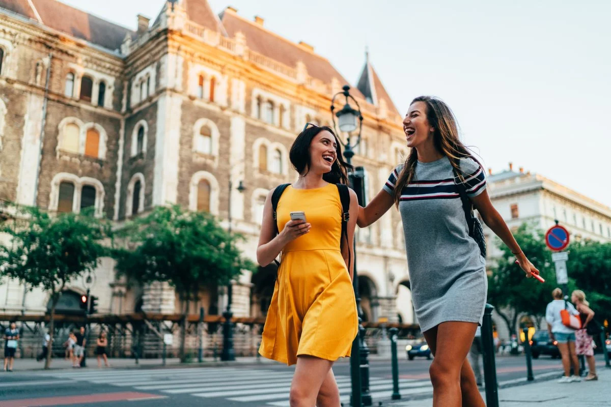 Friends visiting Budapest