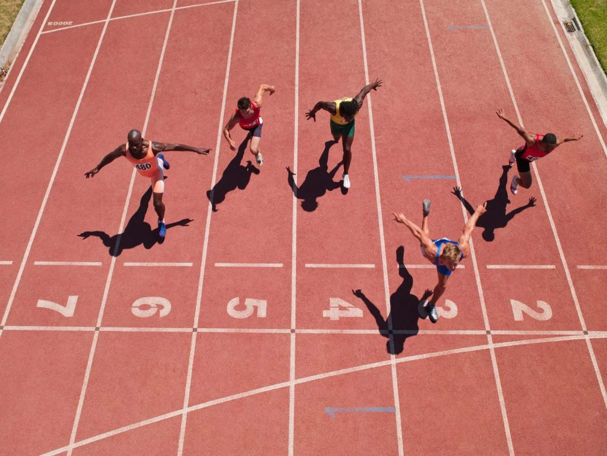 Athletes running
