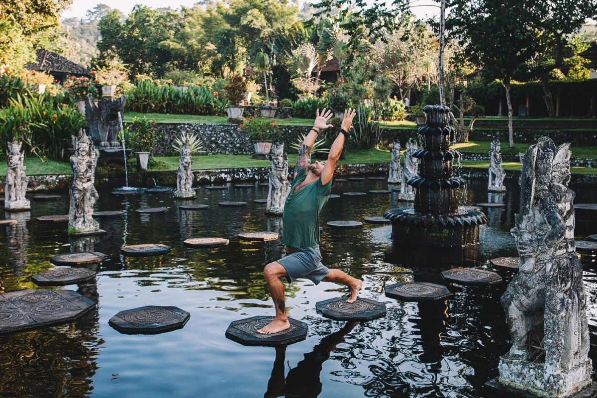 Practising joga in Bali