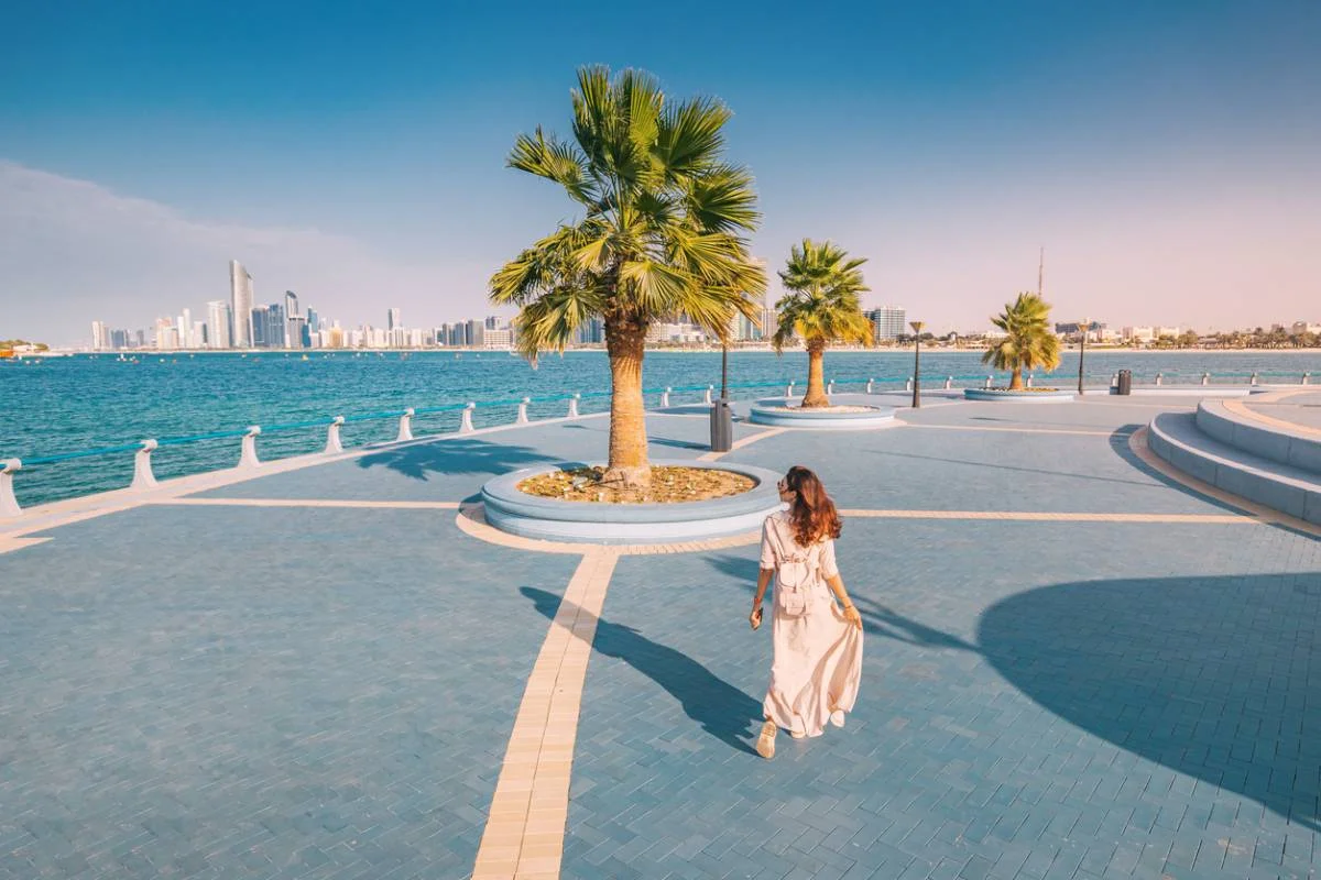 Woman enjoying the view in Abu Dhabi