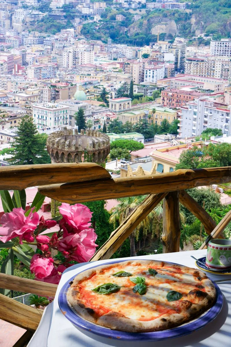 Pizza with the Naples view